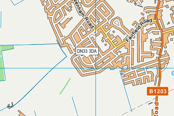 DN33 3DA map - OS VectorMap District (Ordnance Survey)