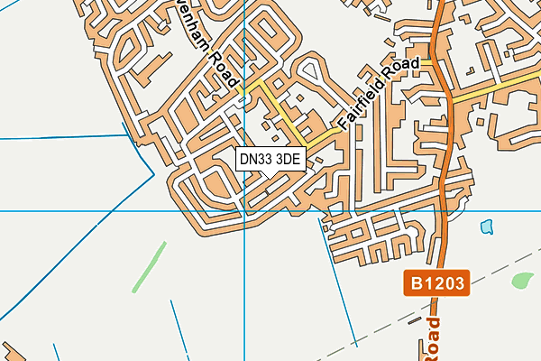 DN33 3DE map - OS VectorMap District (Ordnance Survey)