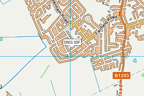 DN33 3DF map - OS VectorMap District (Ordnance Survey)