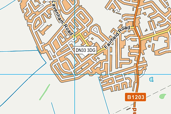 DN33 3DG map - OS VectorMap District (Ordnance Survey)