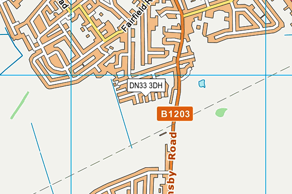 DN33 3DH map - OS VectorMap District (Ordnance Survey)