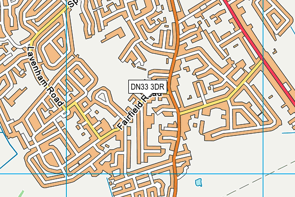 DN33 3DR map - OS VectorMap District (Ordnance Survey)