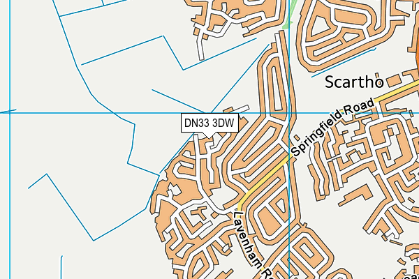 DN33 3DW map - OS VectorMap District (Ordnance Survey)