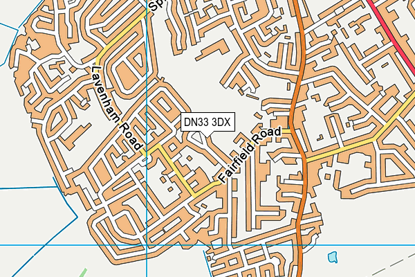DN33 3DX map - OS VectorMap District (Ordnance Survey)