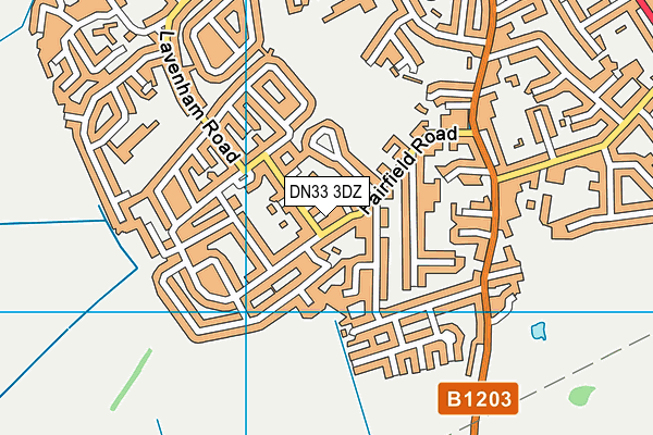 DN33 3DZ map - OS VectorMap District (Ordnance Survey)