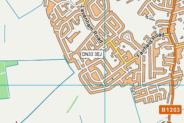 DN33 3EJ map - OS VectorMap District (Ordnance Survey)