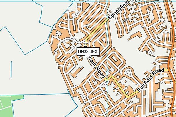 DN33 3EX map - OS VectorMap District (Ordnance Survey)