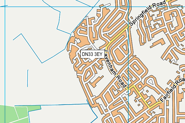 DN33 3EY map - OS VectorMap District (Ordnance Survey)