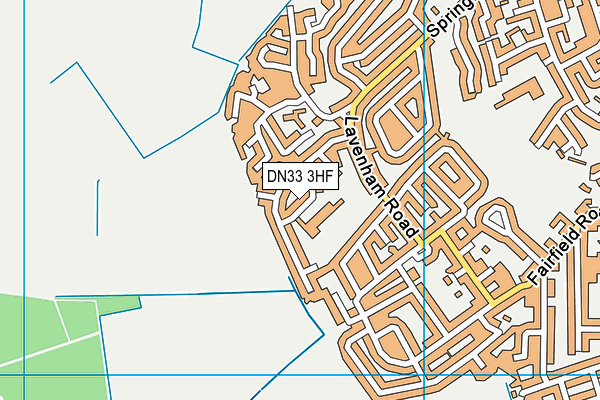 DN33 3HF map - OS VectorMap District (Ordnance Survey)