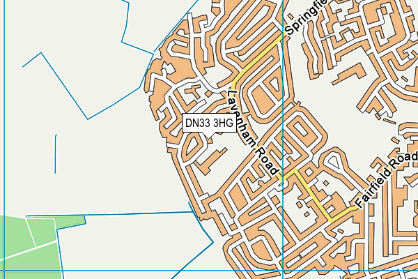 Springfield Primary Academy map (DN33 3HG) - OS VectorMap District (Ordnance Survey)