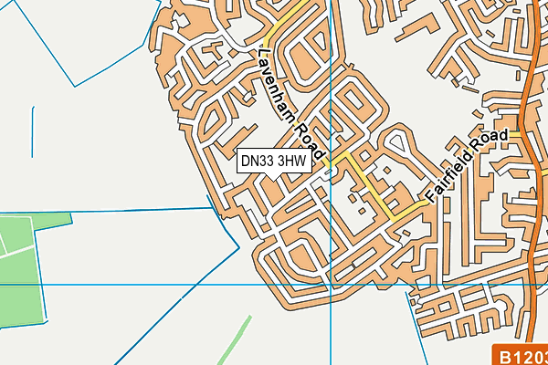 DN33 3HW map - OS VectorMap District (Ordnance Survey)