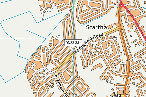 DN33 3JJ map - OS VectorMap District (Ordnance Survey)