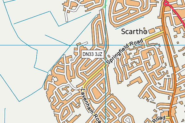 DN33 3JZ map - OS VectorMap District (Ordnance Survey)