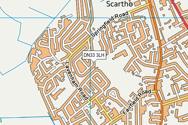 DN33 3LH map - OS VectorMap District (Ordnance Survey)