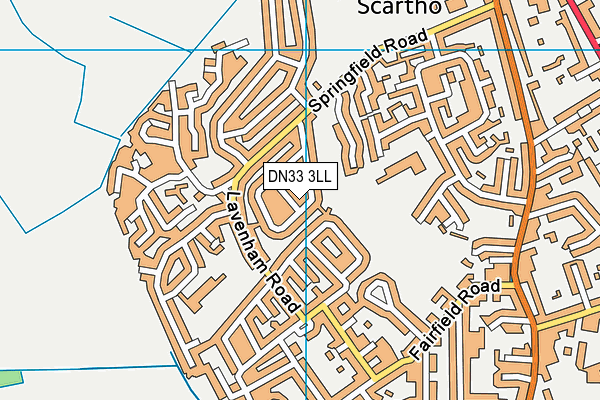 DN33 3LL map - OS VectorMap District (Ordnance Survey)