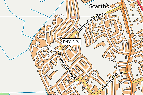 DN33 3LW map - OS VectorMap District (Ordnance Survey)
