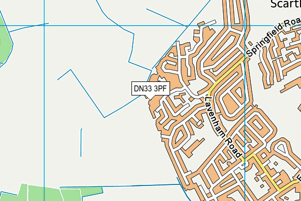 DN33 3PF map - OS VectorMap District (Ordnance Survey)