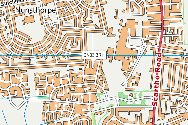 DN33 3RH map - OS VectorMap District (Ordnance Survey)