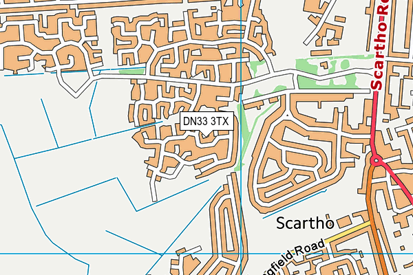 DN33 3TX map - OS VectorMap District (Ordnance Survey)