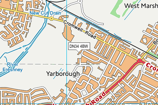 DN34 4BW map - OS VectorMap District (Ordnance Survey)
