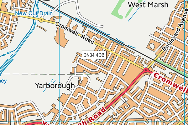 DN34 4DB map - OS VectorMap District (Ordnance Survey)