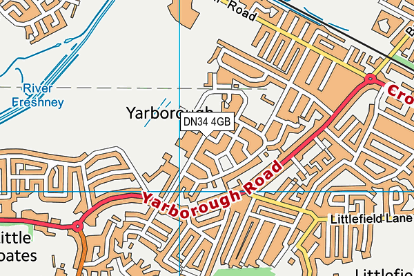 DN34 4GB map - OS VectorMap District (Ordnance Survey)