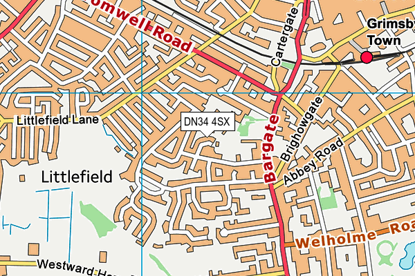 DN34 4SX map - OS VectorMap District (Ordnance Survey)