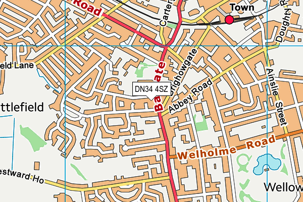 DN34 4SZ map - OS VectorMap District (Ordnance Survey)