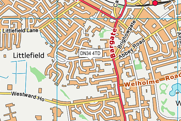 DN34 4TD map - OS VectorMap District (Ordnance Survey)