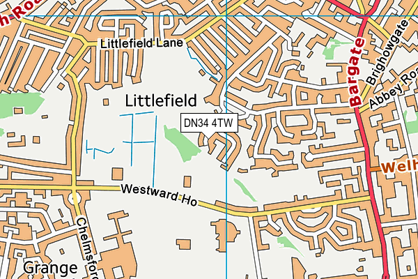 DN34 4TW map - OS VectorMap District (Ordnance Survey)