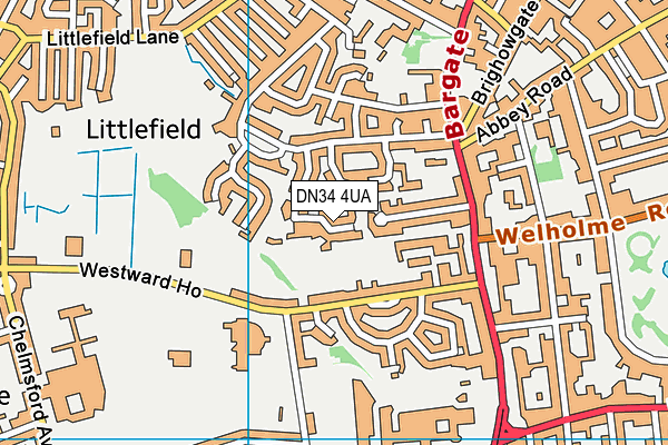St James School Playing Field map (DN34 4UA) - OS VectorMap District (Ordnance Survey)