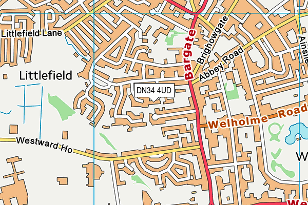 DN34 4UD map - OS VectorMap District (Ordnance Survey)