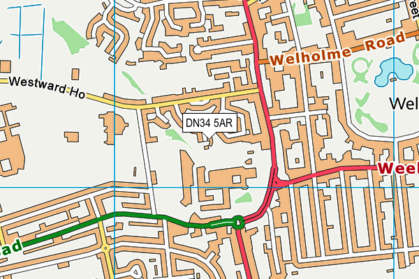 DN34 5AR map - OS VectorMap District (Ordnance Survey)