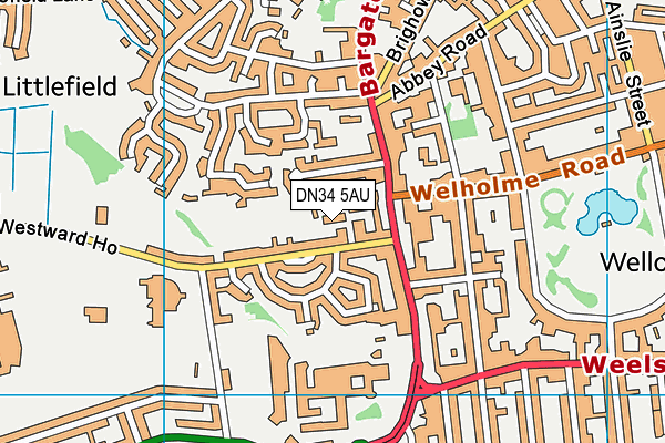DN34 5AU map - OS VectorMap District (Ordnance Survey)