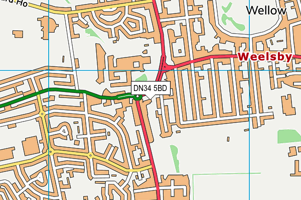 DN34 5BD map - OS VectorMap District (Ordnance Survey)