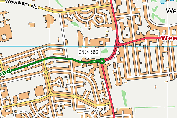 DN34 5BG map - OS VectorMap District (Ordnance Survey)