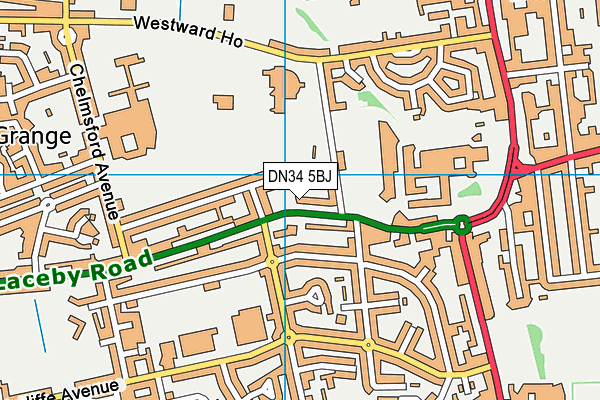 DN34 5BJ map - OS VectorMap District (Ordnance Survey)