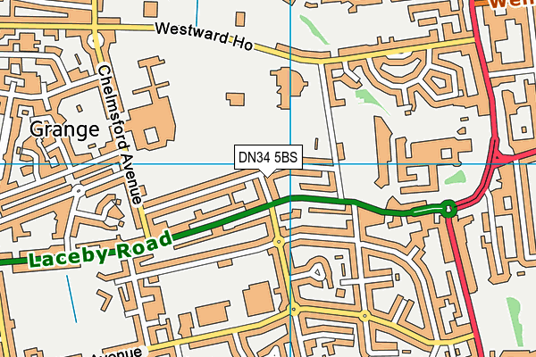 DN34 5BS map - OS VectorMap District (Ordnance Survey)