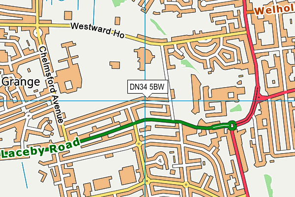 DN34 5BW map - OS VectorMap District (Ordnance Survey)