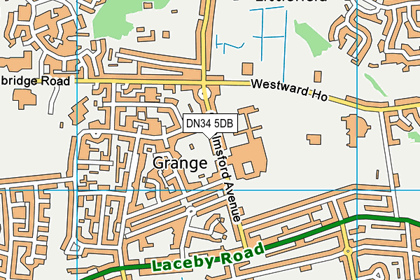 DN34 5DB map - OS VectorMap District (Ordnance Survey)