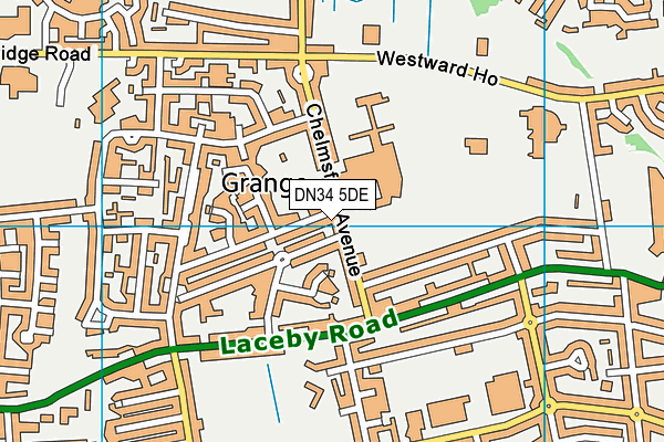 DN34 5DE map - OS VectorMap District (Ordnance Survey)
