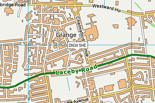 DN34 5HE map - OS VectorMap District (Ordnance Survey)