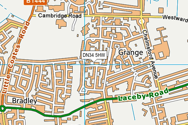 DN34 5HW map - OS VectorMap District (Ordnance Survey)