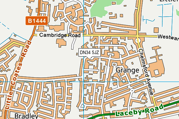 DN34 5JZ map - OS VectorMap District (Ordnance Survey)