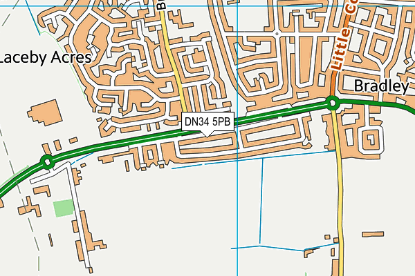 DN34 5PB map - OS VectorMap District (Ordnance Survey)