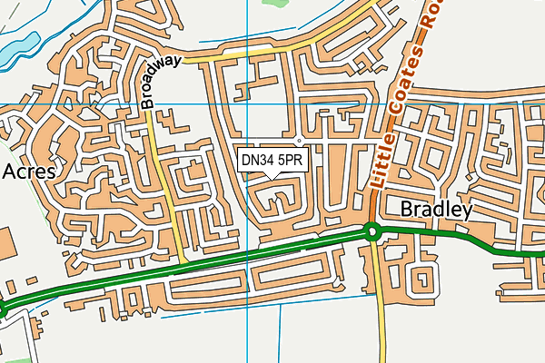 DN34 5PR map - OS VectorMap District (Ordnance Survey)