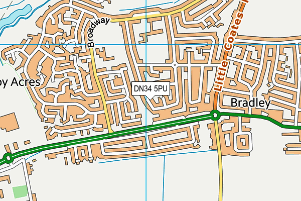 DN34 5PU map - OS VectorMap District (Ordnance Survey)