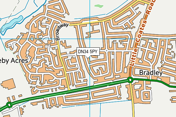 DN34 5PY map - OS VectorMap District (Ordnance Survey)