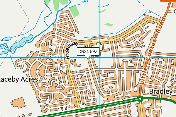 DN34 5PZ map - OS VectorMap District (Ordnance Survey)