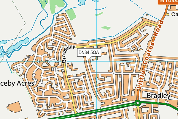 DN34 5QA map - OS VectorMap District (Ordnance Survey)